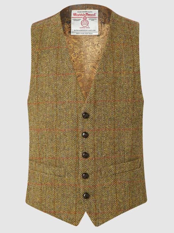 Harris Tweed Waistcoat - Mustard