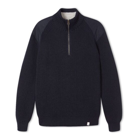 Peregrine,Foxton Zip Neck, Navy