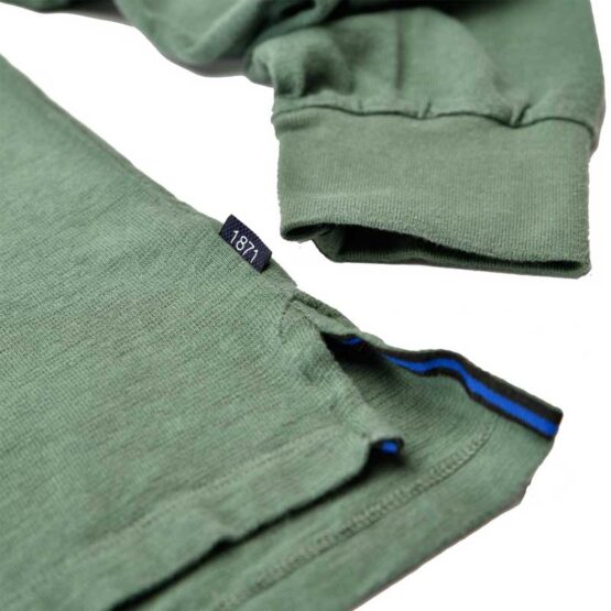 BLACK & BLUE 1871, LANGE MOUW POLO SHIRT GROEN - Afbeelding 2