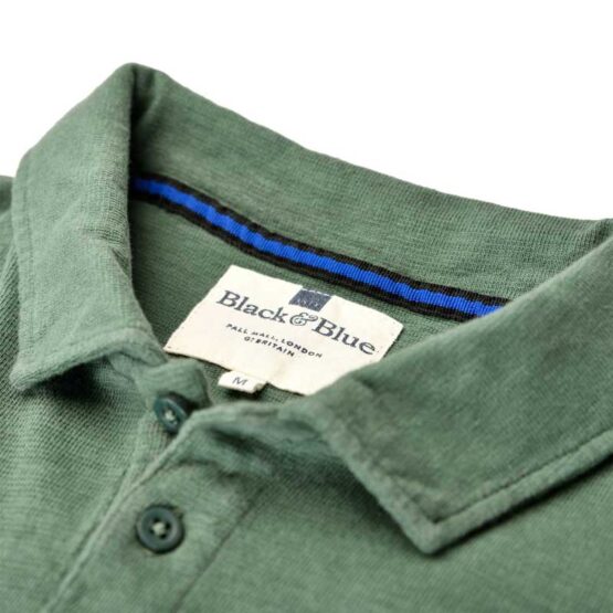 BLACK & BLUE 1871, LANGE MOUW POLO SHIRT GROEN - Afbeelding 5
