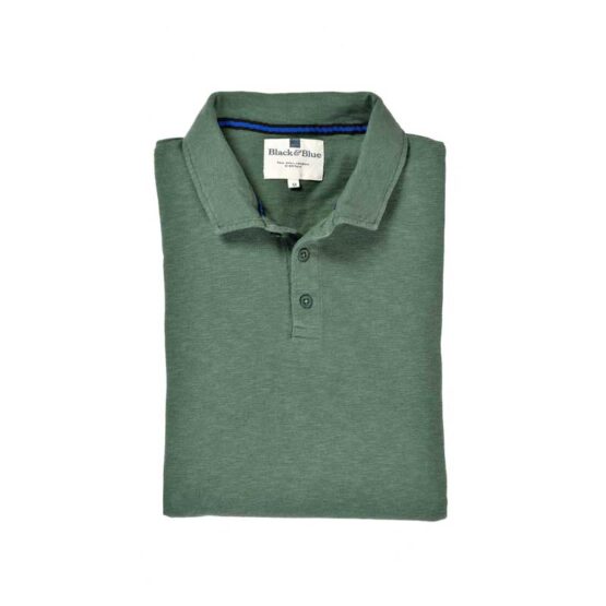 BLACK & BLUE 1871, LANGE MOUW POLO SHIRT GROEN - Afbeelding 6