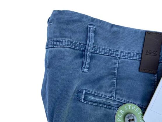 MMX CHINO, KATOENEN BROEK MET STEEKZAKKEN, BLAUW - Afbeelding 4