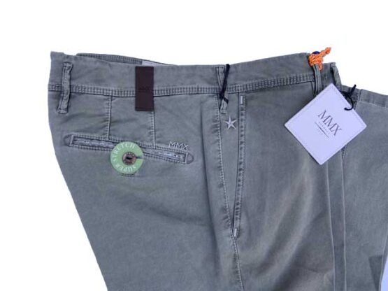 MMX CHINO, KATOENEN BROEK MET STEEKZAKKEN, LICHT OLIJF - Afbeelding 2