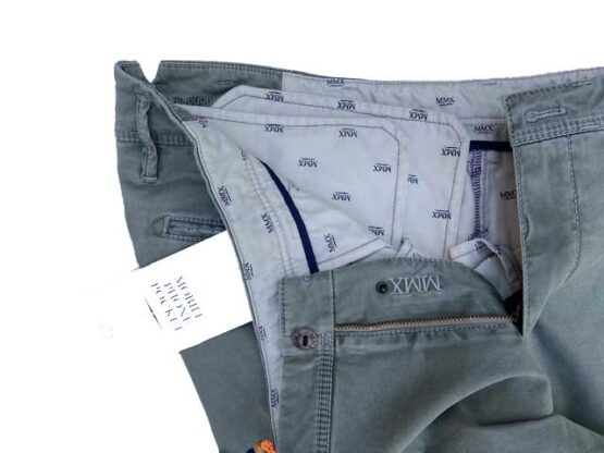 MMX CHINO, KATOENEN BROEK MET STEEKZAKKEN, LICHT OLIJF - Afbeelding 4