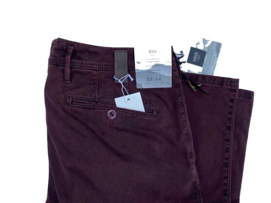 MMX CHINO, KATOENEN BROEK MET STEEKZAKKEN, BORDEAUX - Afbeelding 2
