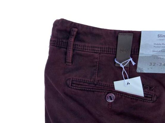 MMX CHINO, KATOENEN BROEK MET STEEKZAKKEN, BORDEAUX - Afbeelding 3