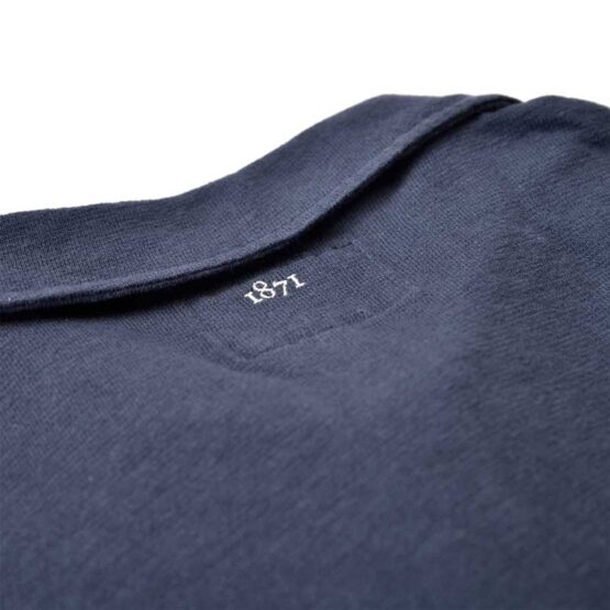 BLACK & BLUE 1871, LANGE MOUW POLO SHIRT BLAUW - Afbeelding 4