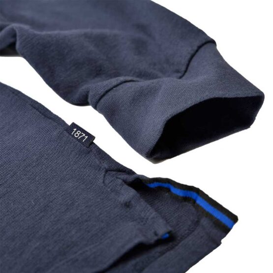 BLACK & BLUE 1871, LANGE MOUW POLO SHIRT BLAUW - Afbeelding 3