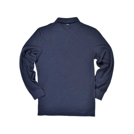 BLACK & BLUE 1871, LANGE MOUW POLO SHIRT BLAUW - Afbeelding 5