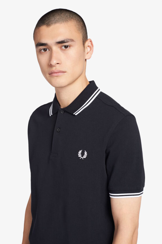 FRED PERRY, POLO, NAVY/WHITE/WHITE - Afbeelding 3