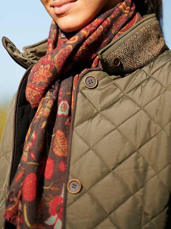 Wellington, Harris Tweed damesjas gesteppt met Polarfleece Olijfgroen - Afbeelding 7