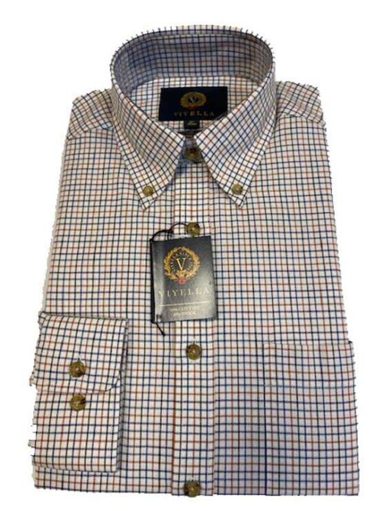 Flannel Shirt Viyella Mini Tattersal Oker - Afbeelding 2