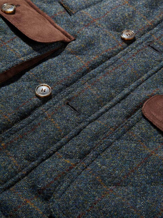 Harris Tweed Body Warmer-Blue multi - Afbeelding 3