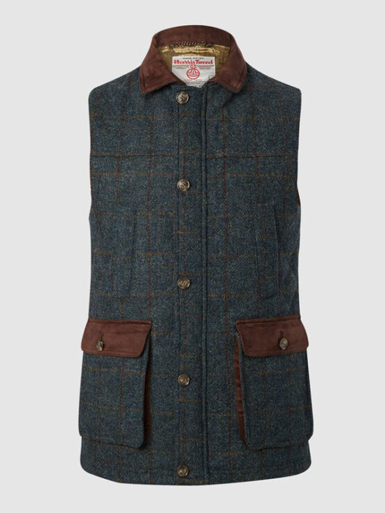 Harris Tweed Body Warmer-Blue multi