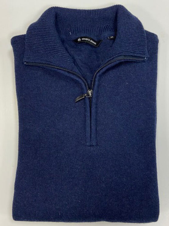 Katoenen trui met rits, blauw