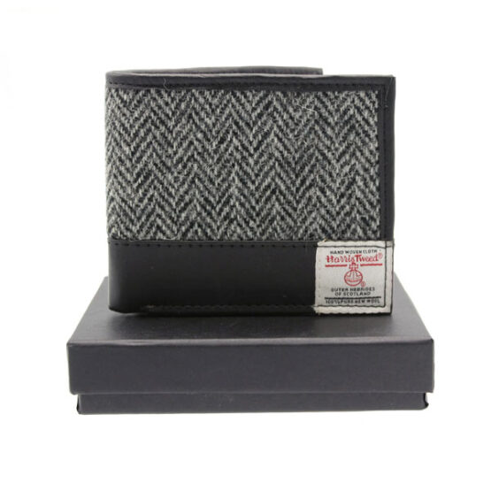 Harris Tweed Portemonnee, Grijs Visgraat