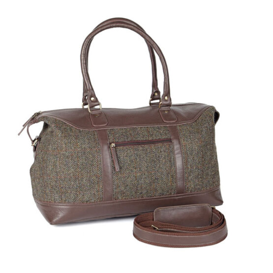 Harris Tweed Reistas, Bruin Barleycorn - Afbeelding 2