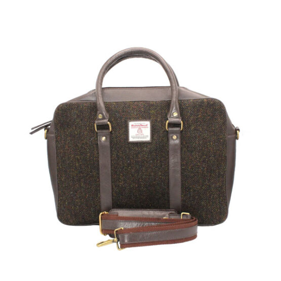Harris Tweed Laptop tas, Bruin barleycorn