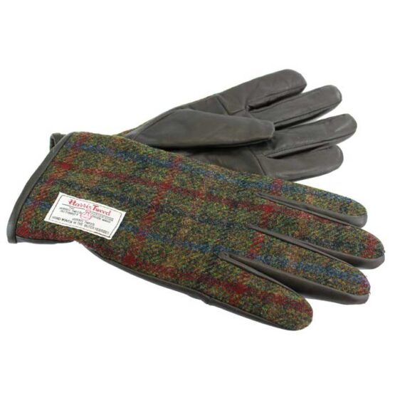 Harris Tweed Handschoenen, 650 Groene Overruit