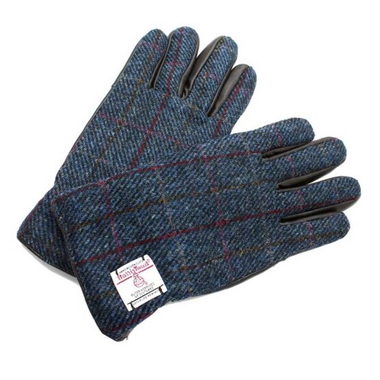 Harris Tweed Handschoenen, 613 Scottish Blue