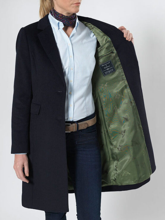 Wellington, Damesmantel Wol Cashmere in Marine - Afbeelding 3