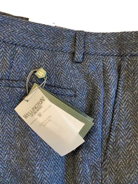 Harris Tweed Pantalon Blauw Visgraat - Afbeelding 2