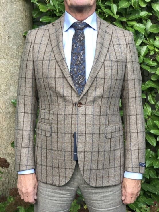 Eduard Dressler, Yorkshire Tweed Colbert Bruin Ruit - Afbeelding 5