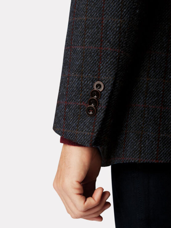 Harris Tweed Jacket,  Rode Overruit - Afbeelding 3