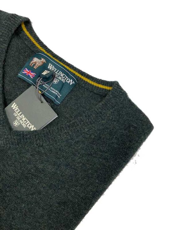 Pullover lambswool met Harris Tweed details Groen - Afbeelding 2