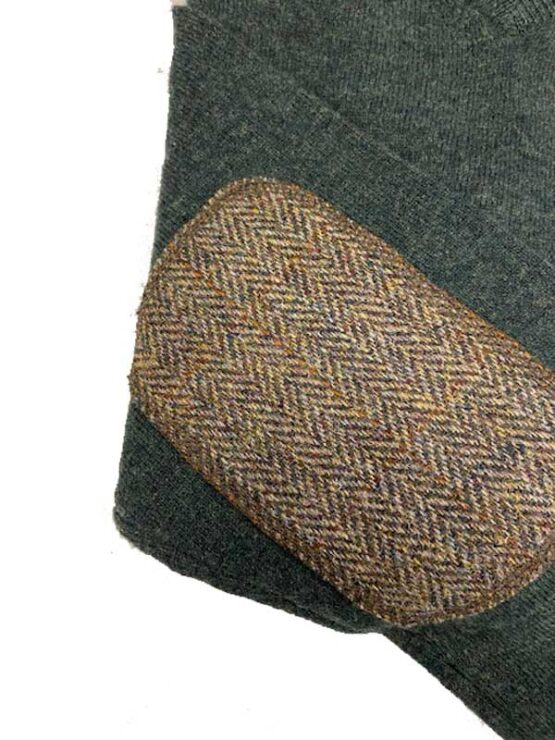 Pullover lambswool met Harris Tweed details Groen - Afbeelding 3