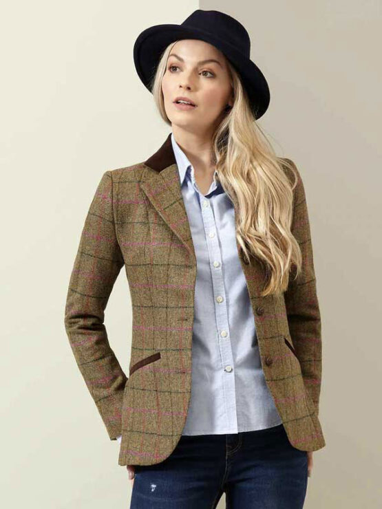Tweed Damesjasje Louise Jacket - Pink Check