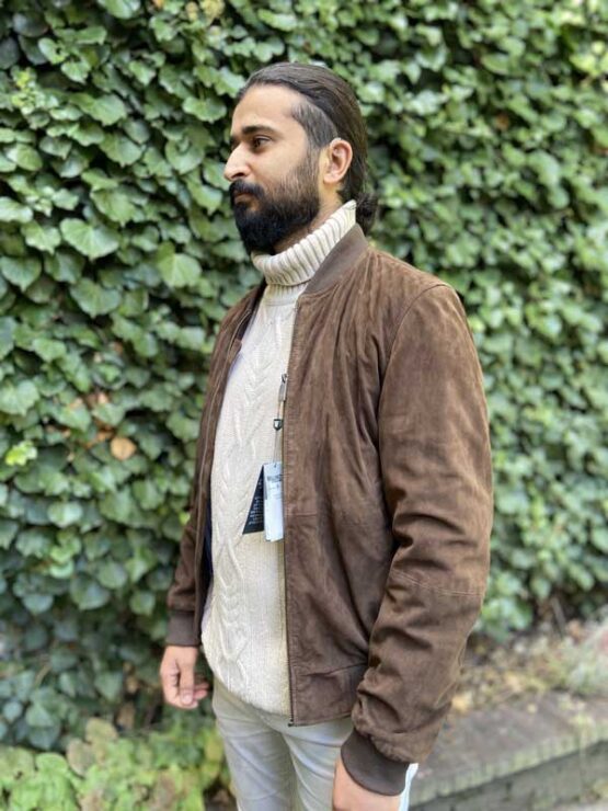 Wellington Suede Blouson "Bomber" Donker Bruin - Afbeelding 2