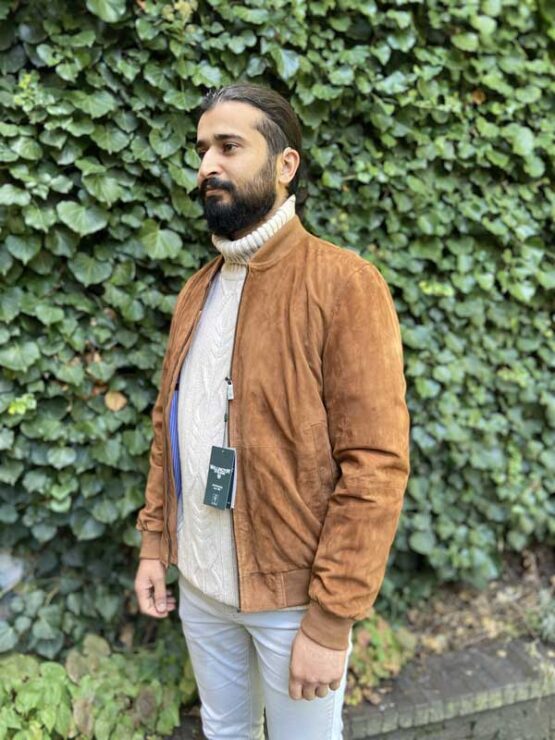 Wellington Suede Blouson "Bomber" Cognac - Afbeelding 3