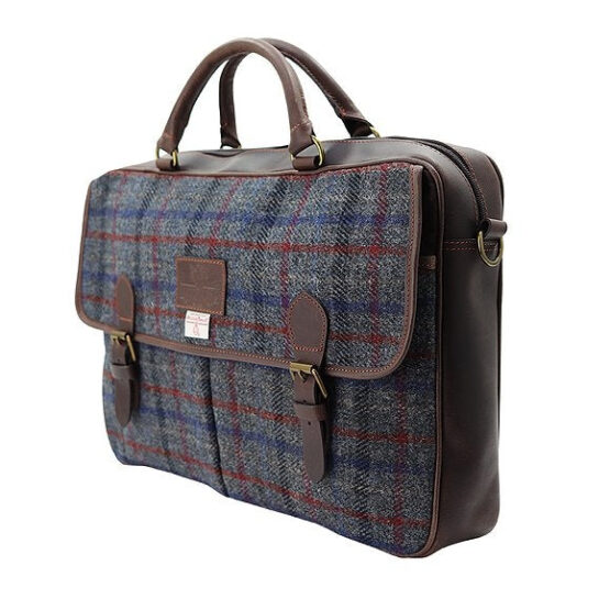 Harris Tweed Tas, Finsbay Leather Briefcase - Afbeelding 2