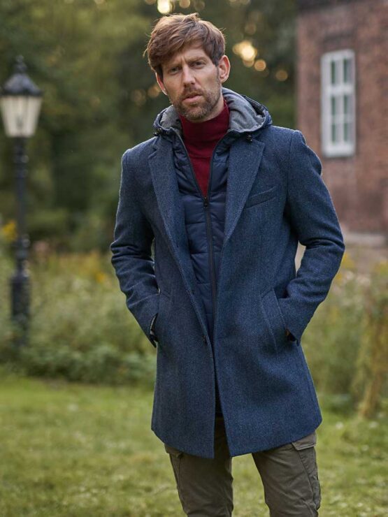 Tweed Korte Overjas Met Uitneembare Vestinzet