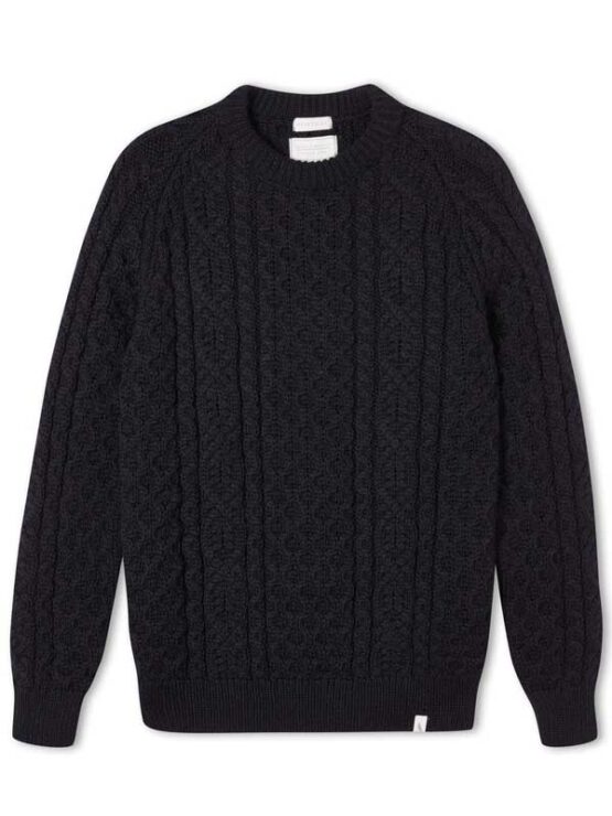 Peregrine,Hudson Aran Jumper, Navy