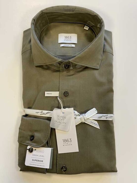 Eterna 1863, Overhemd Modern Fit Soft Tailoring Moss Green