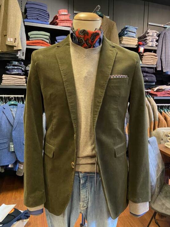 Rib Jacket Green Corduroy