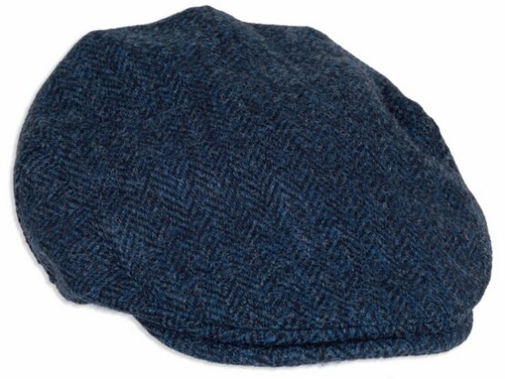 Harris tweed Flat cap Blauw visgraat