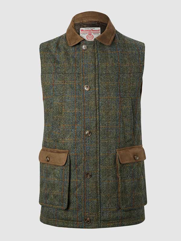 Harris_Tweed_Gilet__Bodywarmer_green