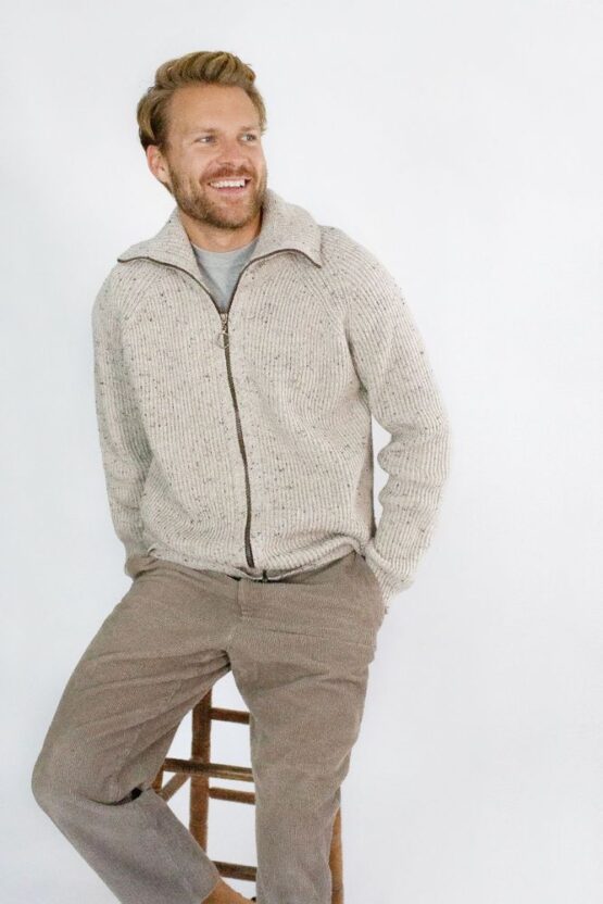 Vest, Foxton Zipper Cardigan Oatmeal - Afbeelding 2