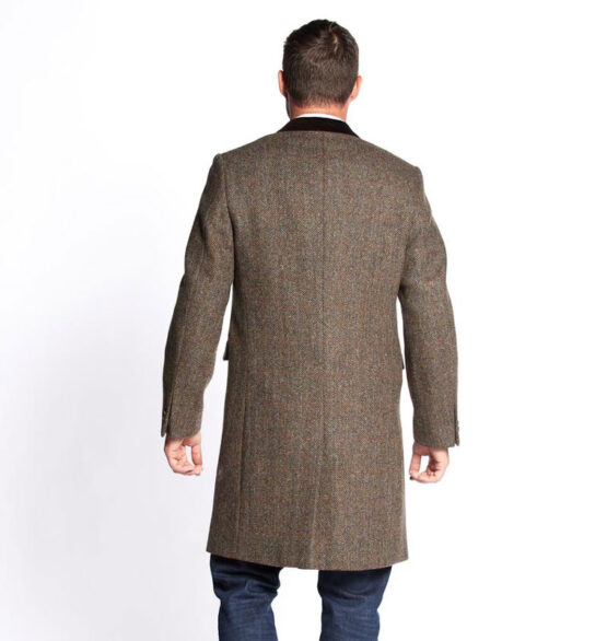 Harris Tweed Overjas, Chelsea Overcoat - Brown - Afbeelding 2