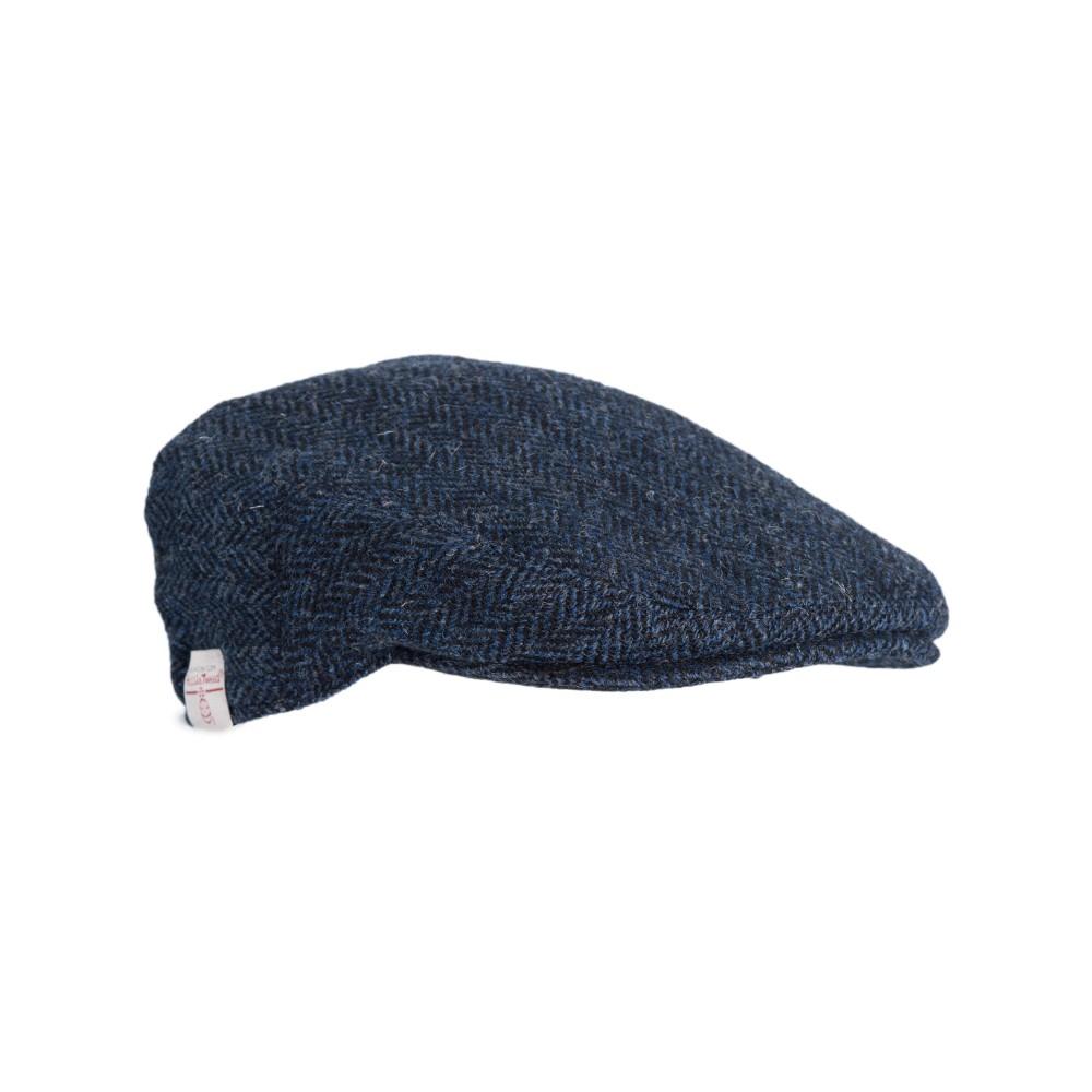 Flat_Cap_610_Harris_Tweed_Blauw_Visgraat