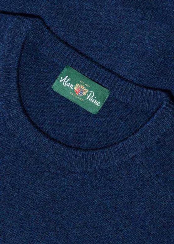 Alan Paine Lamswol Pullover Ronde-hals, Updated Fit - Indigo