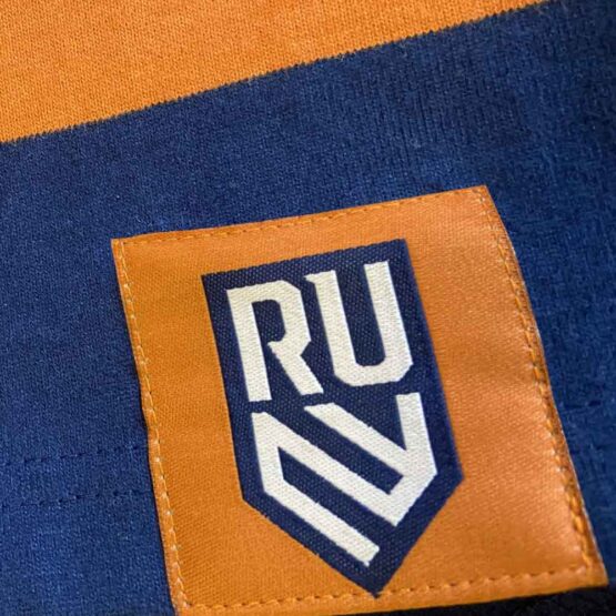 Rugby United New York Navy Orange Hooped Rugby Shirt - Afbeelding 5