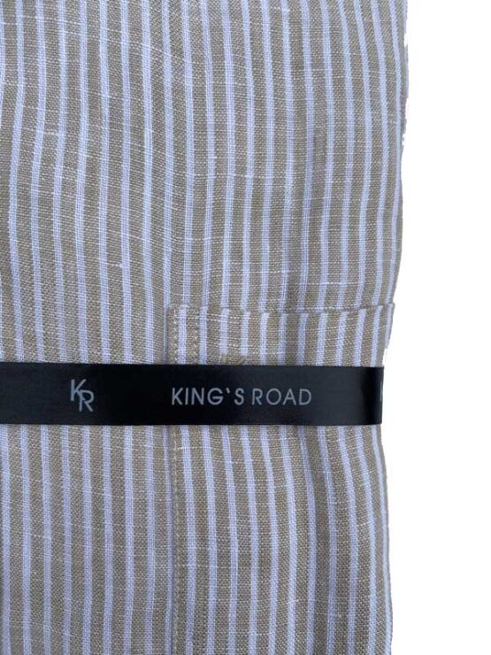 Shirt King's Road, Beige Streep Linnen - Afbeelding 3