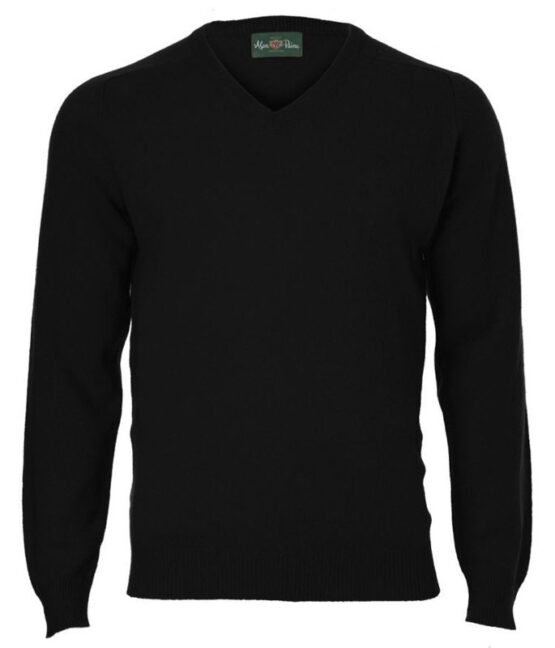 Alan Paine Lamswol Pullover V-hals, Updated Fit - Black - Afbeelding 4