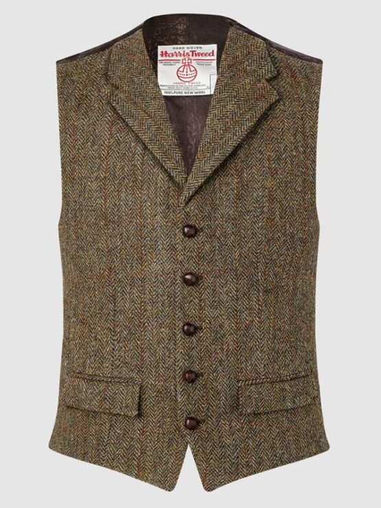 Harris Tweed Vestje, Angus Waistcoat - Brown