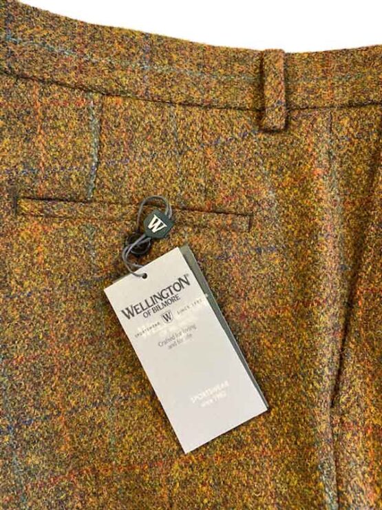 Harris Tweed Pantalon Oker met Lichte Overruit - Afbeelding 2