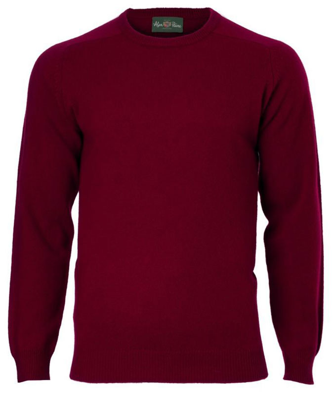 Alan Paine Lamswol Pullover Ronde-hals, Updated Fit - Bordeaux - Afbeelding 4